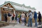 Voters wait to cast their ballots at the Bartley Ranch Park in Reno, Nevada