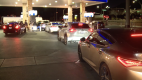 Lines began to form Friday night at a Las Vegas gas station
