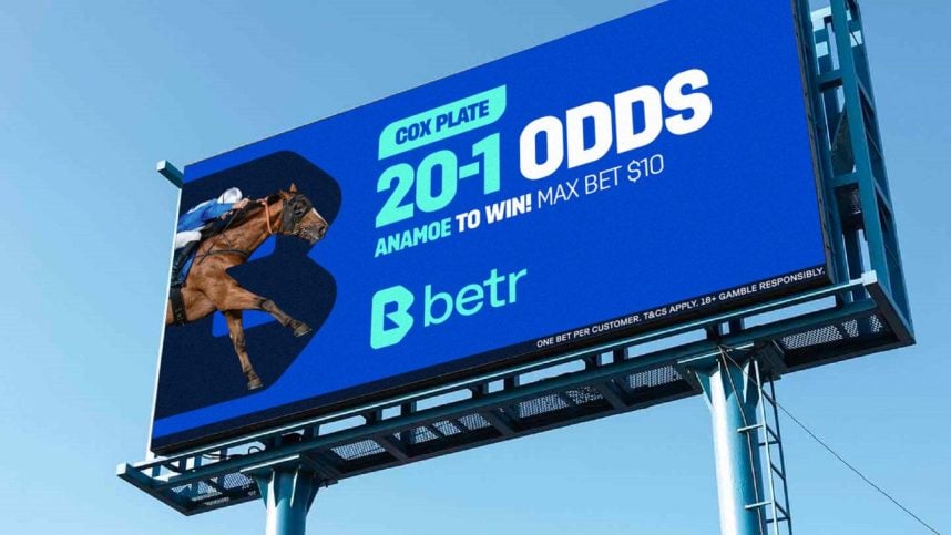 A Betr ad promotes odds on a Cox Plate race