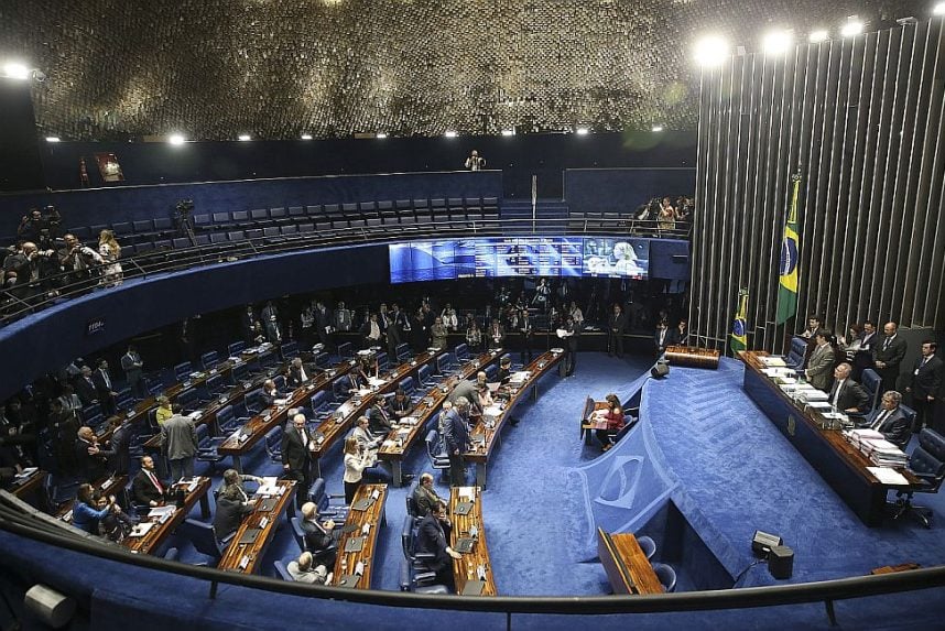 Senators in Brazil participate in a Senate session