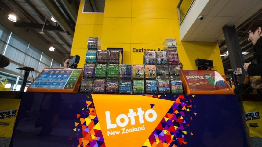 A Lotto NZ display in a store