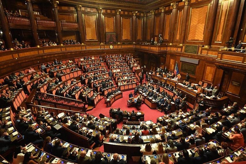 The Italian Senate holds a legislative session